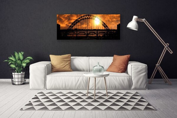 Tablou pe panza canvas Podul Arhitectura Negru Galben