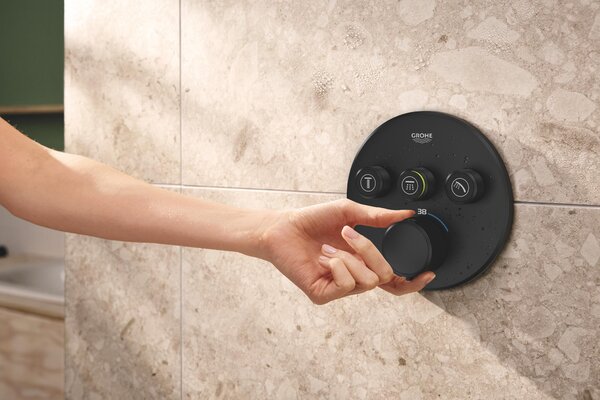 Grohe Precision Smartcontrol set cadă și duș ascuns cu termostat cu duș de ploaie negru 348742430