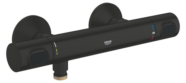 Grohe Precision Flow baterie de duș perete cu termostat negru 348402430