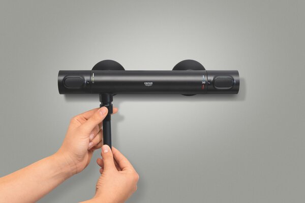 Grohe Precision Flow baterie de duș perete cu termostat negru 348402430