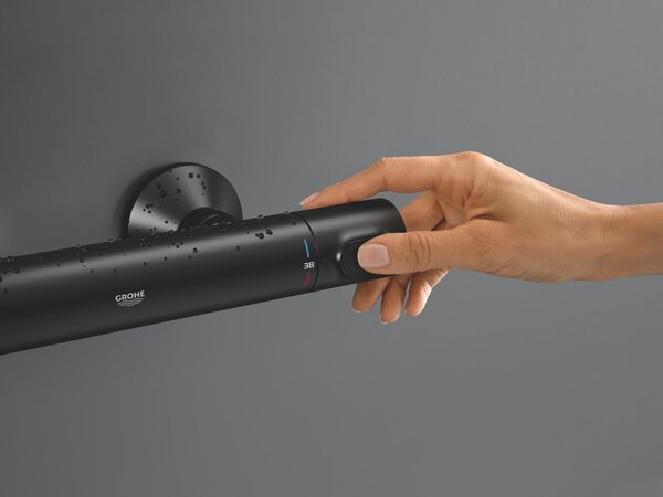 Grohe Precision Flow baterie de duș perete cu termostat negru 348402430