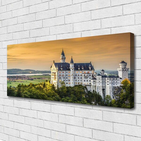 Tablou pe panza canvas Château Peisaj Gri Verde Galben