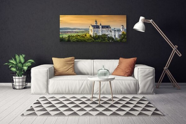 Tablou pe panza canvas Château Peisaj Gri Verde Galben
