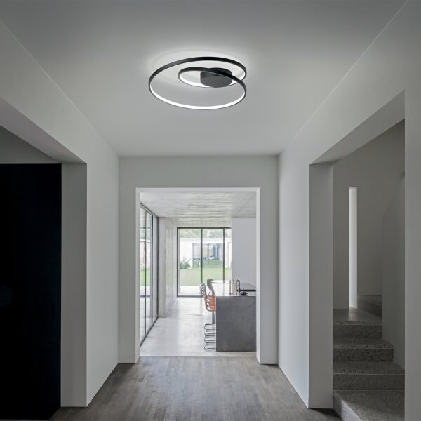 Plafonieră LED dimabilă Ideal Lux OZ LED/48W/230V d. 60 cm CRI 90 negru