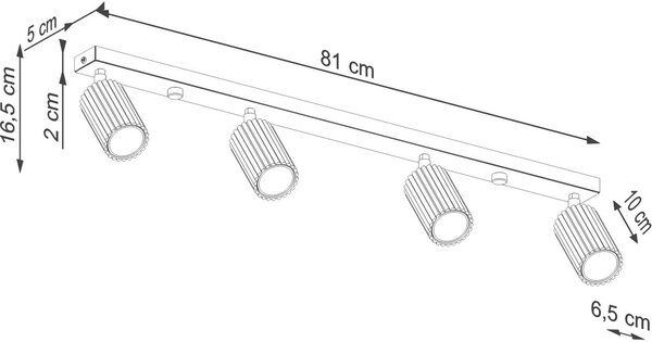 Sollux Lighting Karbon lampă de tavan 4x10 W SL.1765