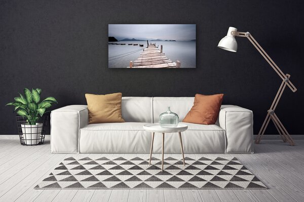 Tablou pe panza canvas Podul Sea Arhitectura Gray