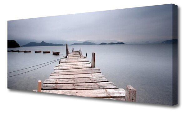 Tablou pe panza canvas Podul Sea Arhitectura Gray