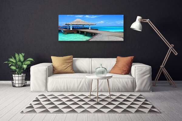 Tablou pe panza canvas Marea Podul Arhitectura Maro Albastru