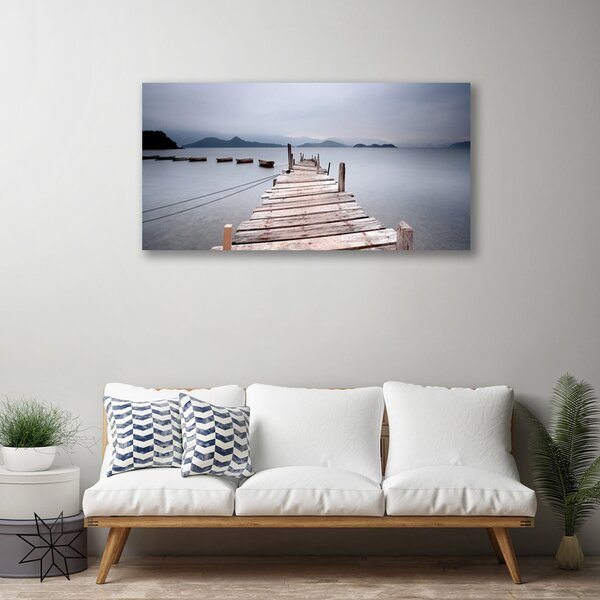 Tablou pe panza canvas Podul Sea Arhitectura Gray