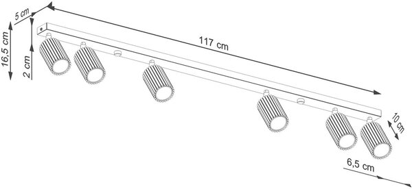 Sollux Lighting Karbon lampă de tavan 6x10 W SL.1766
