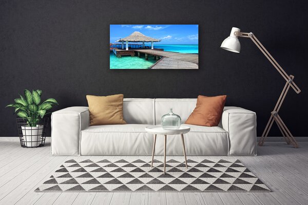 Tablou pe panza canvas Marea Podul Arhitectura Maro Albastru