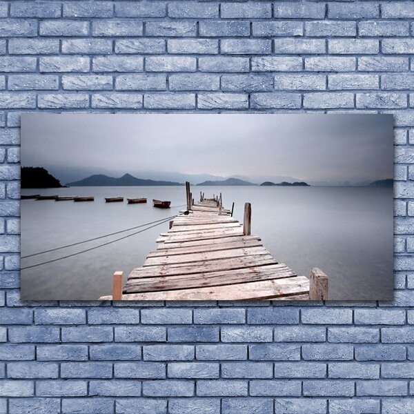 Tablou pe panza canvas Podul Sea Arhitectura Gray