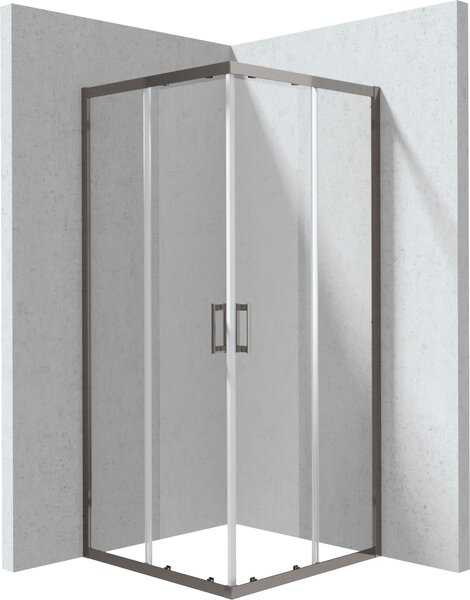 Deante Funkia Evo cabină de duș 90x90 cm pătrat grafit periat/sticlă transparentă KYC_D099P