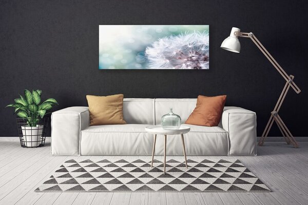 Tablou pe panza canvas Păpădie Floral Alb Albastru