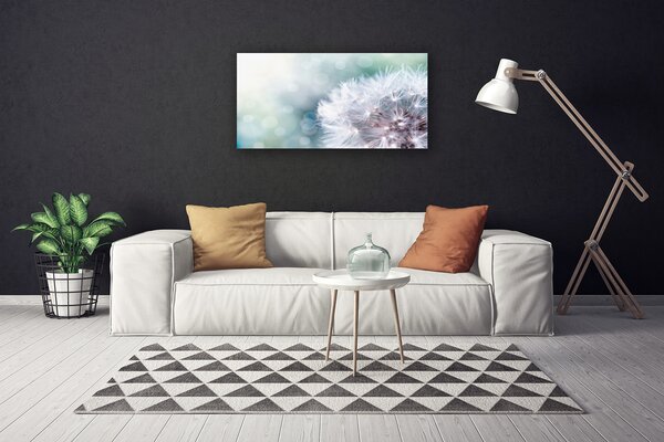 Tablou pe panza canvas Păpădie Floral Alb Albastru