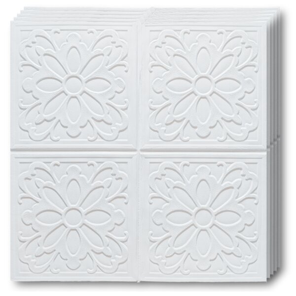 10 x Placi Tavan 3D - 70 X 70 Cm ,,Motiv floral'' 3mm ( COD: 16 )