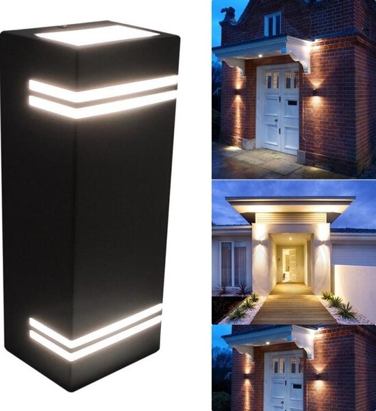 Aplica LED exterior, 2xGU10, montare pe fatada, 35W, carcasa aluminiu