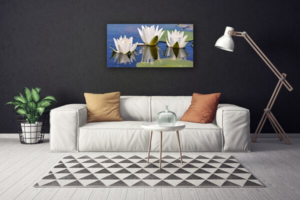 Tablou pe panza canvas Flori Floral Alb Verde