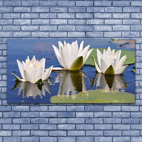 Tablou pe panza canvas Flori Floral Alb Verde