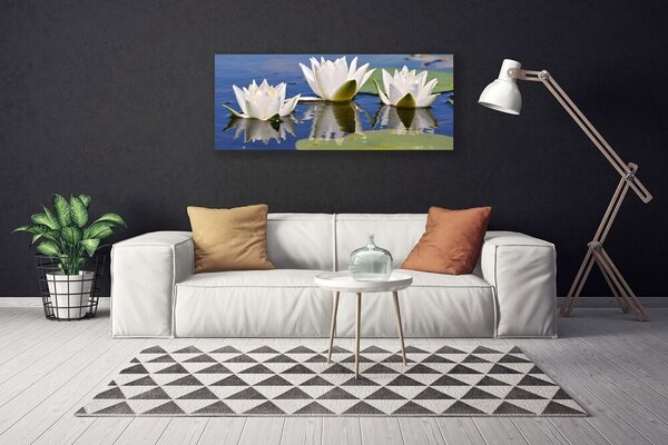 Tablou pe panza canvas Flori Floral Alb Verde