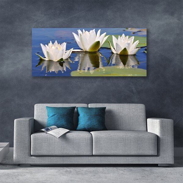 Tablou pe panza canvas Flori Floral Alb Verde