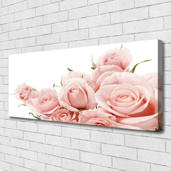 Tablou pe panza canvas Trandafiri Floral Bej Alb