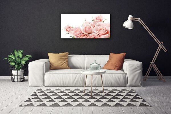 Tablou pe panza canvas Trandafiri Floral Bej Alb