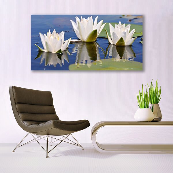 Tablou pe panza canvas Flori Floral Alb Verde