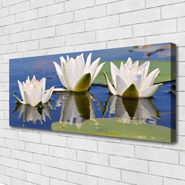 Tablou pe panza canvas Flori Floral Alb Verde