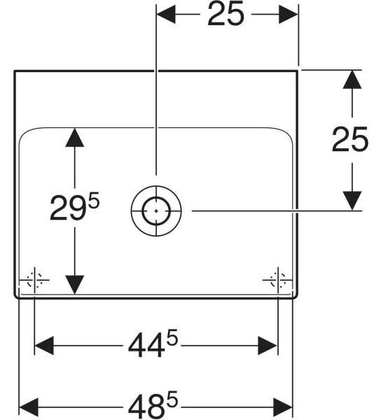 Geberit One lavoar 50x41 cm dreptunghiular de blat alb luciu 505.031.01.6