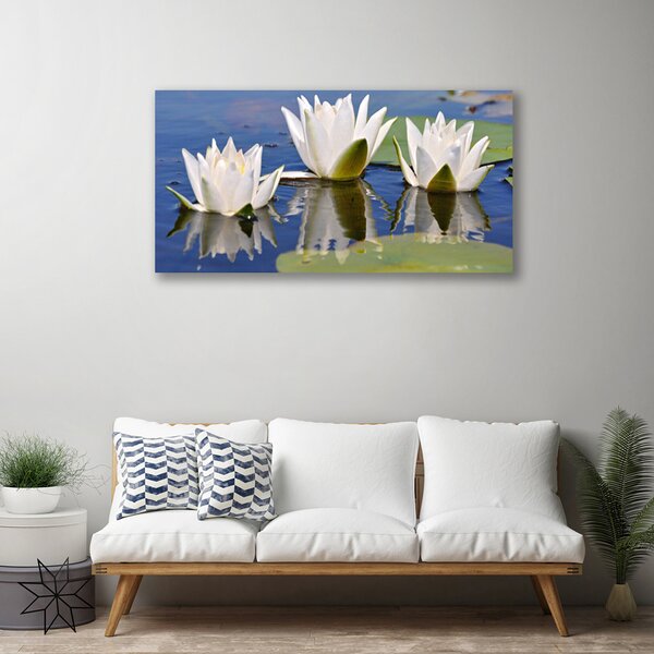 Tablou pe panza canvas Flori Floral Alb Verde