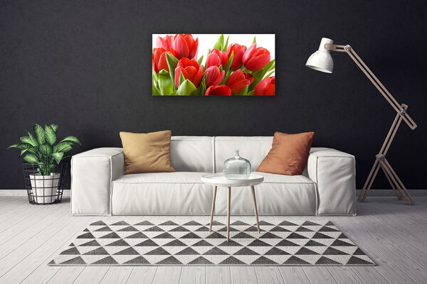 Tablou pe panza canvas Lalele Floral Roșu Verde