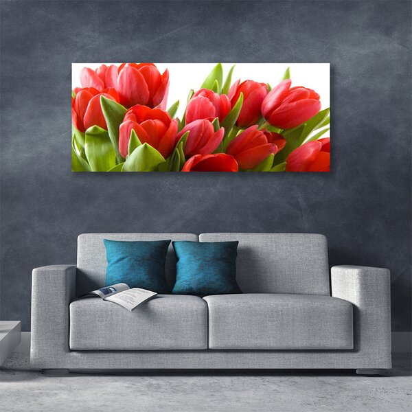 Tablou pe panza canvas Lalele Floral Roșu Verde