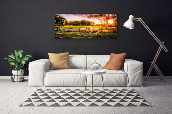 Tablou pe panza canvas Cal Meadow Animale Green Brown