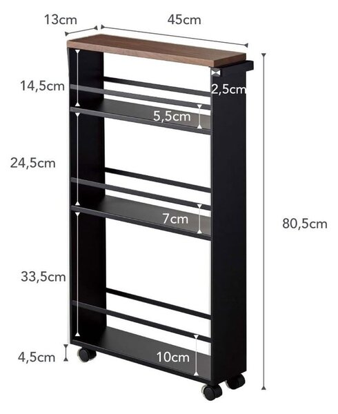Etajeră de baie neagră din metal 47,5x81 cm Tower – YAMAZAKI