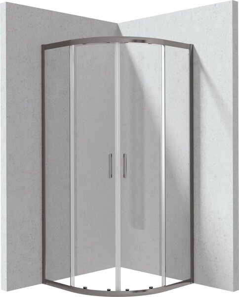 Deante Funkia Evo cabină de duș 90x90 cm semicircular grafit /sticlă transparentă KYP_D099P
