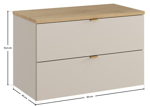 Set dulap Comad Dalia Cashmere DALIA CASHMERE 82-80-46-2S, blat Comad Nordic Cremona CREMONA 89-80-46 M