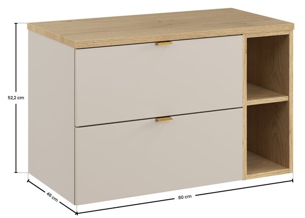 Set dulap Comad Dalia Cashmere DALIA CASHMERE 82-60-46-2S, blat Comad Nordic Cremona CREMONA 89-80-46 M, CREMONA UN 81-20-44