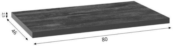 Defra Uni blat 80x46 cm negru 125-F-08007