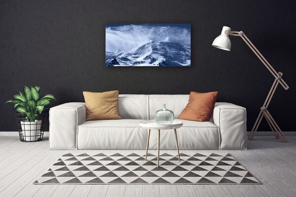 Tablou pe panza canvas Munții Peisaj Gri Alb