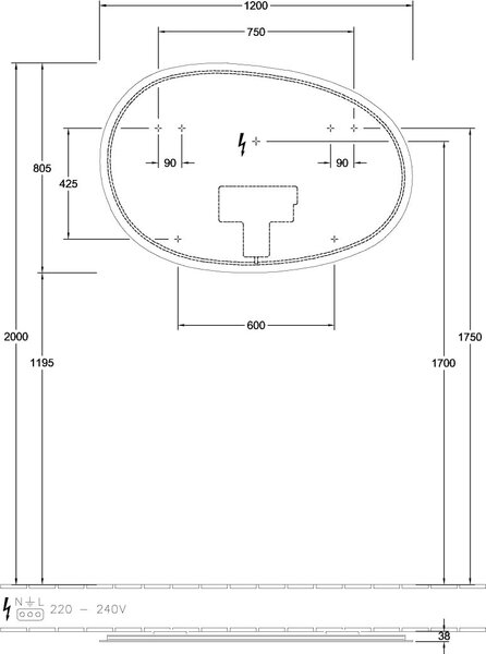 Villeroy & Boch Antao oglindă 120x80.5 cm cu iluminare A4761200
