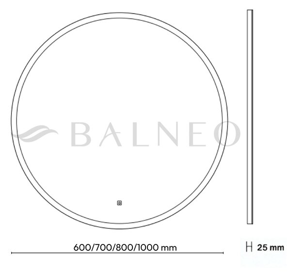 Balneo Moon oglindă 90x90 cm rotund cu iluminare cu covoraș de încălzire alb L0101020401-4