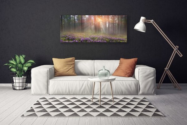 Tablou pe panza canvas Pădure Flori Natura Roz Verde Maro