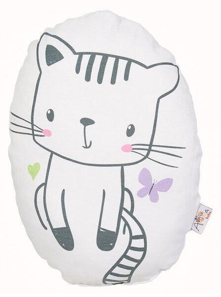 Pernă din amestec de bumbac pentru copii Mike & Co. NEW YORK Pillow Toy Cute Cat, 30 x 22 cm