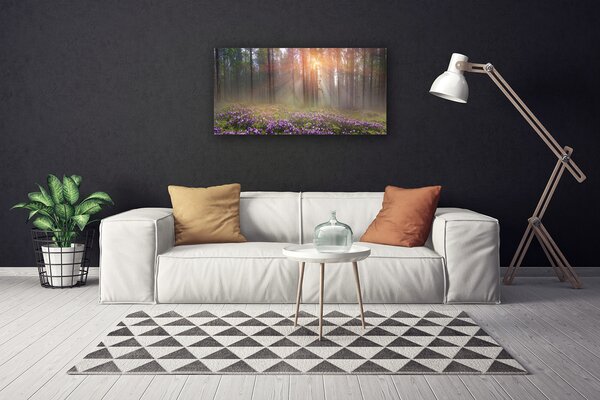 Tablou pe panza canvas Pădure Flori Natura Roz Verde Maro
