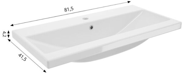 Defra Go lavoar 81x41 cm dreptunghiular mobilier alb luciu 1054