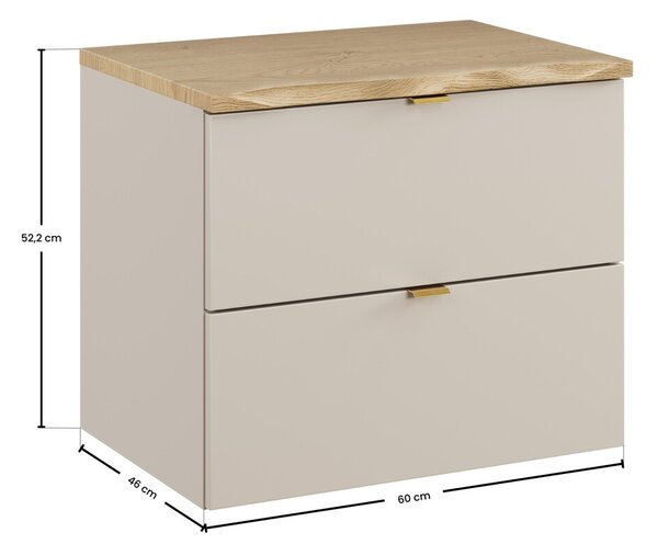 Set dulap Comad Dalia Cashmere DALIA CASHMERE 82-60-46-2S, blat Comad Nature Cremona NATURE CREMONA 89-60-46 M