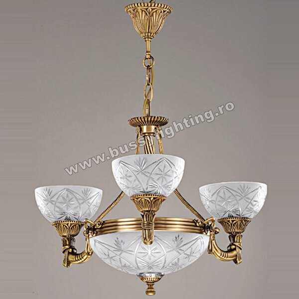 Lustra Elegante cu 3 Brate, Desing Clasic, Finisaj Bronz Antic - Bussy Lighting 3038-52-03