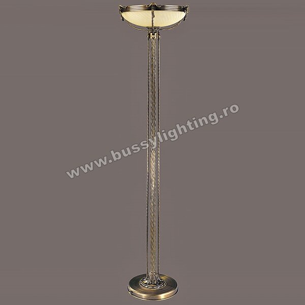 Lampadar Omega cu Diam 43 cm, Desing Clasic, Finisaj Bronz Antic, Abajur Crem - Bussy Lighting 3035-52-31A