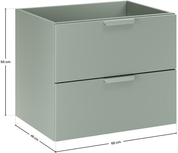 Comad Aster Green dulap 60x45.6x50 cm sub chiuveta pe perete verde ASTER GREEN 82-60-46-2S